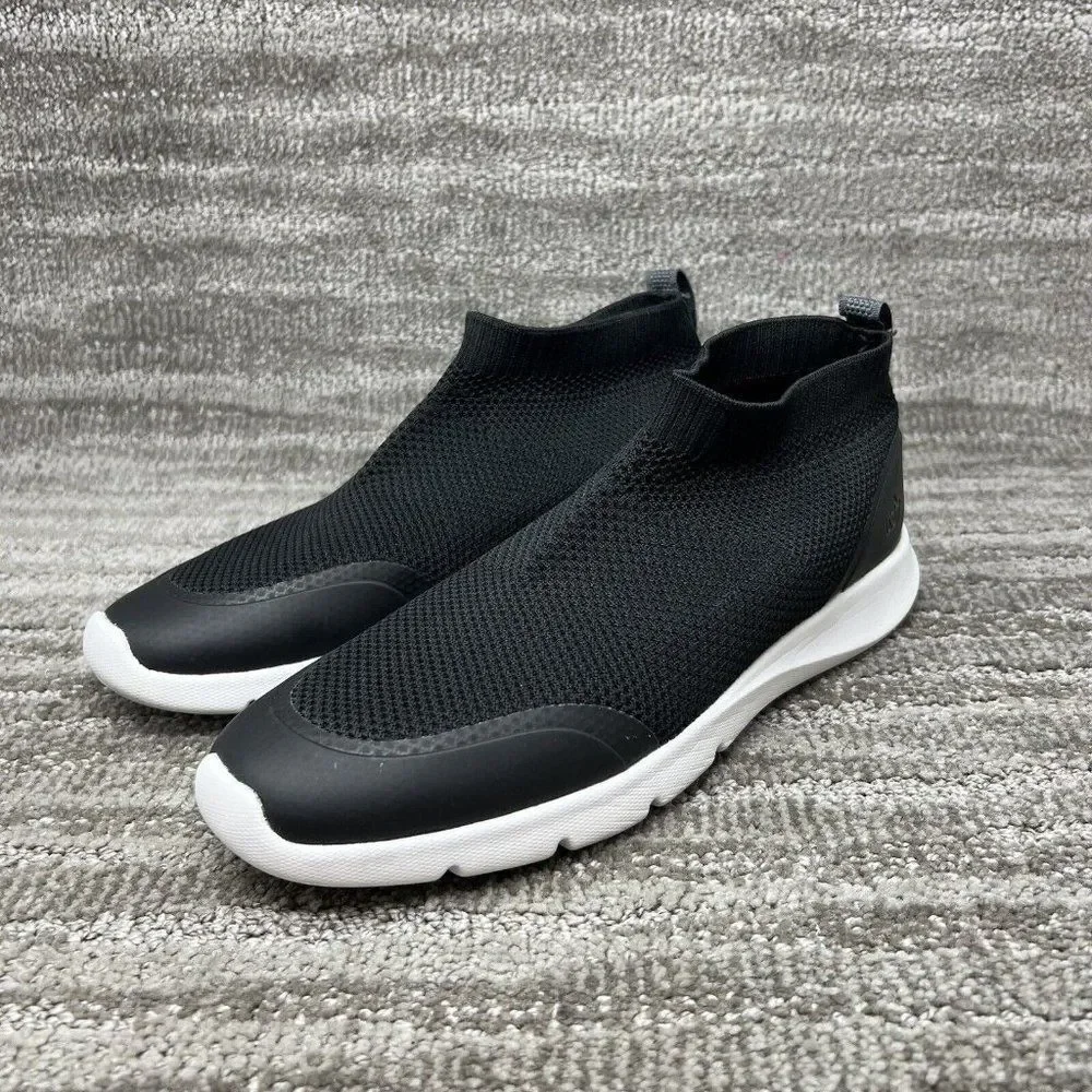 Spenco Yoga Stretch Shoes Women's 12B Black White Knit Comfort Slip On Sneakers